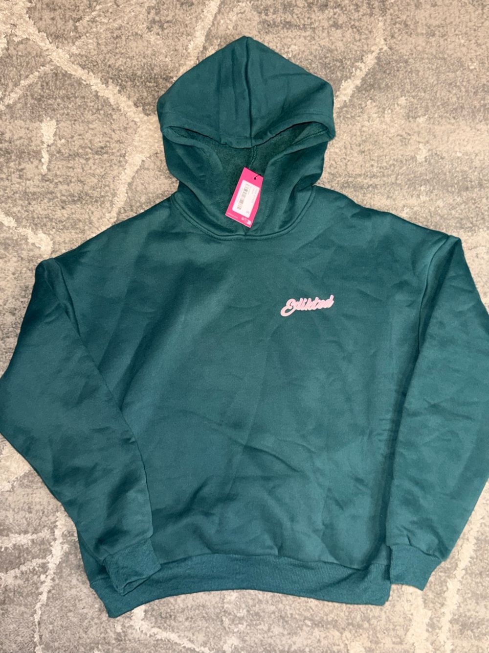 Edikted So Sporty Green Graphic Hoodie S NWT